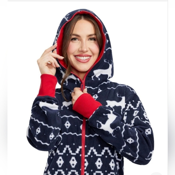 Tipsy Elves, Women's Blue Reindeer Jumpsuit - $89.95 - Picture 3 of 11
